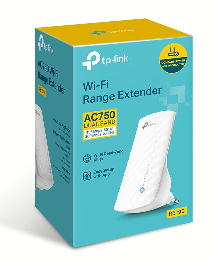 Range Extender TP-Link RE190 AC750 Wi-Fi 4